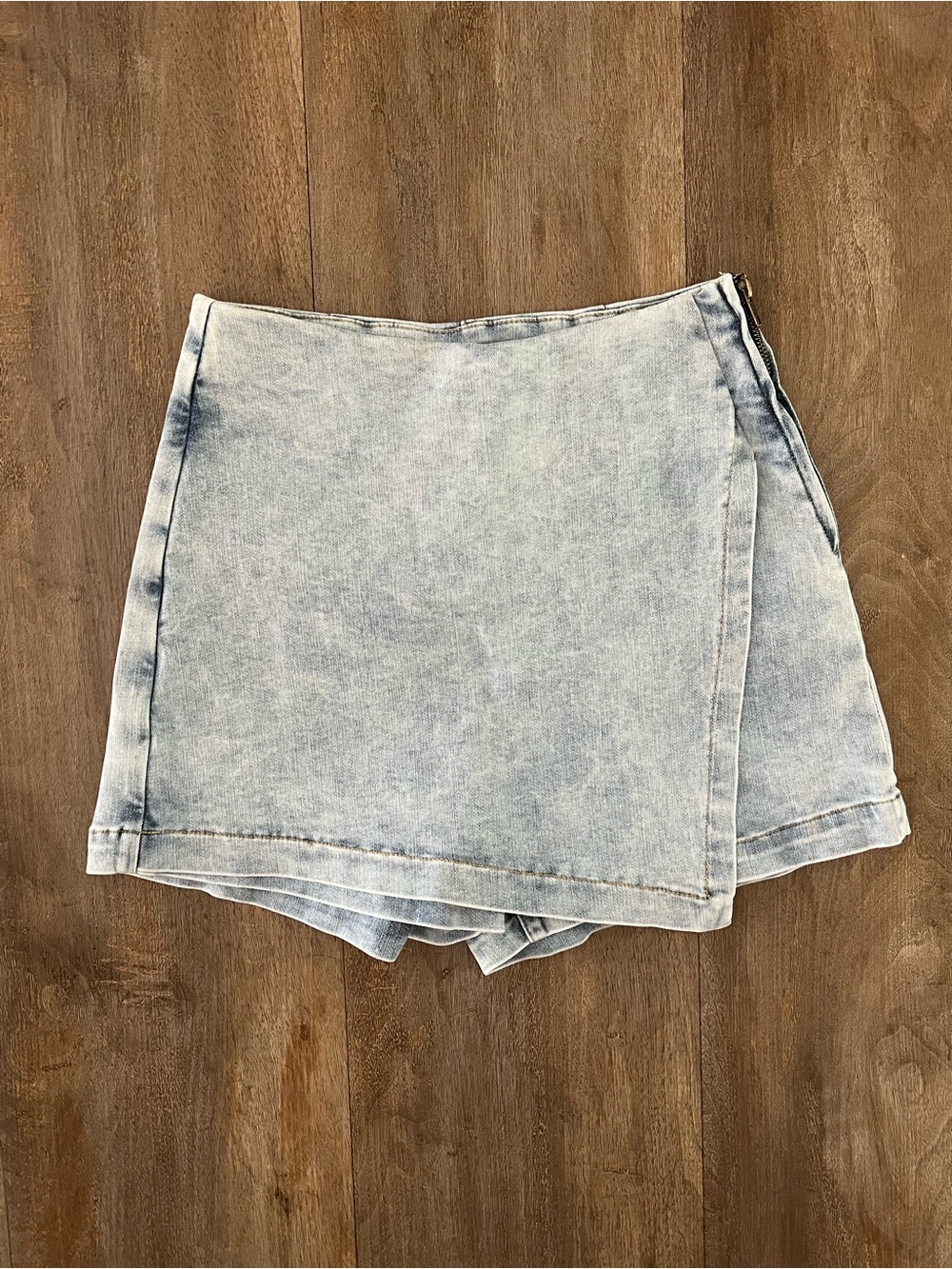 Pink Lily Light Blue Denim Skirt